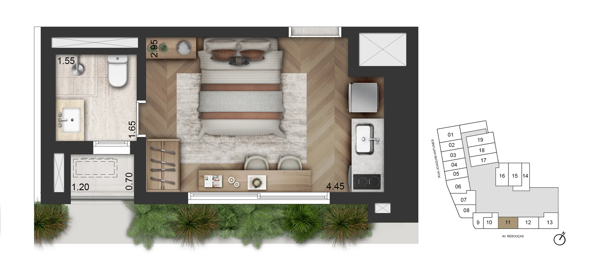 Studio residencial · 26,20 m² · Final 11