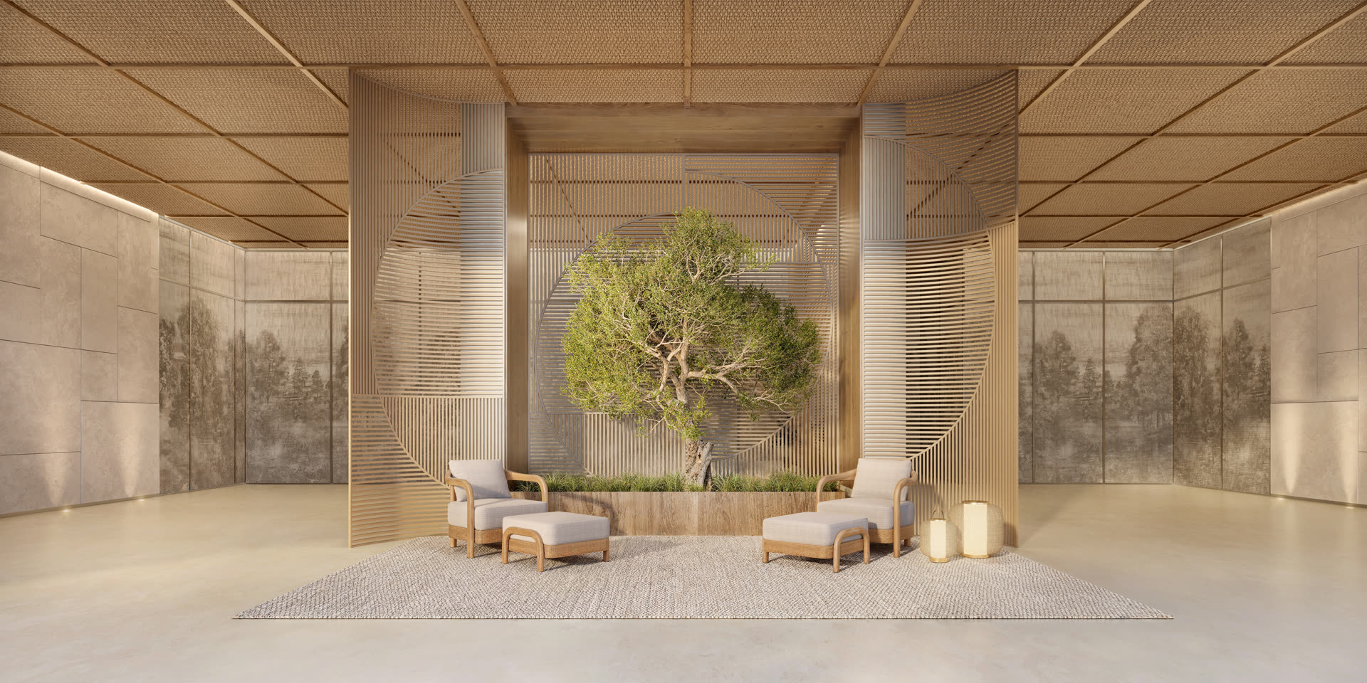Lobby das torres do Vista Riviera