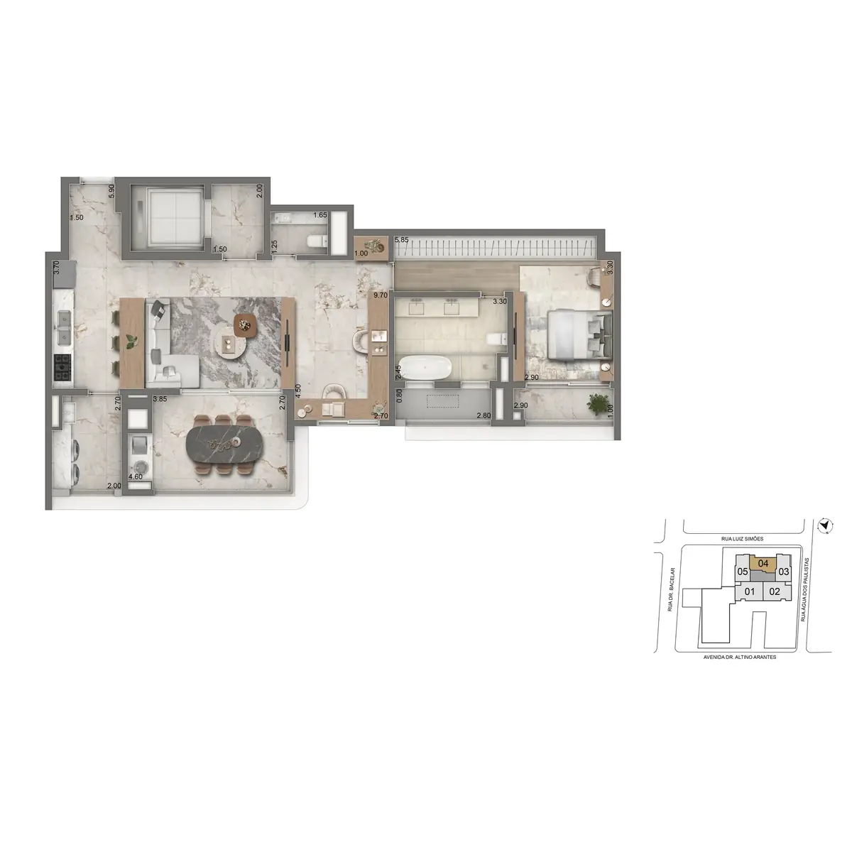 Planta 111 m² — 2