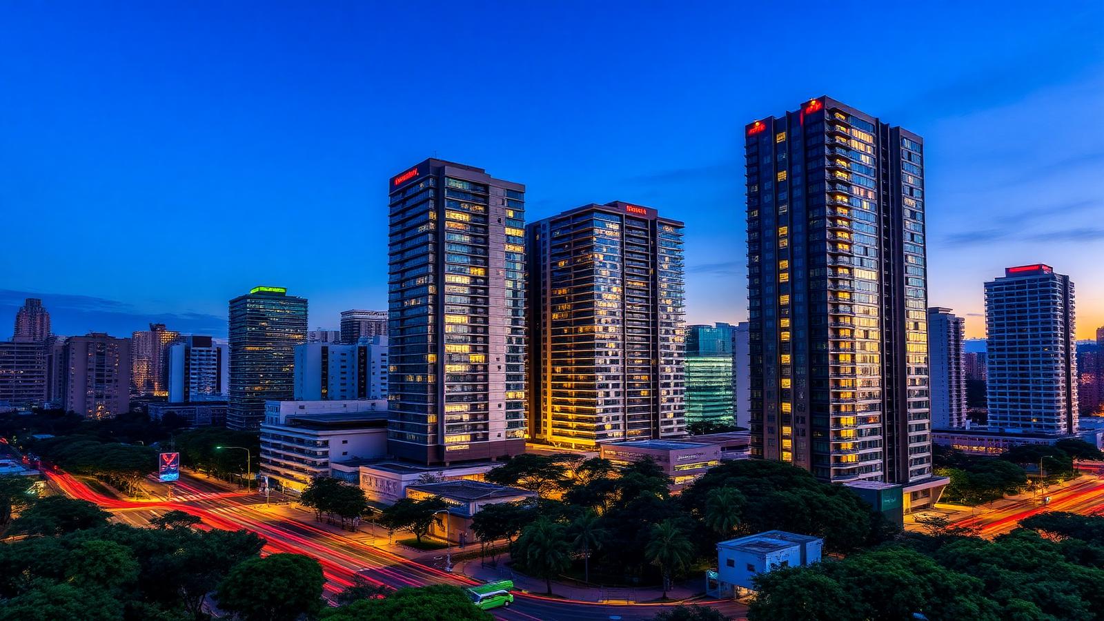 Vila Olímpia ao entardecer