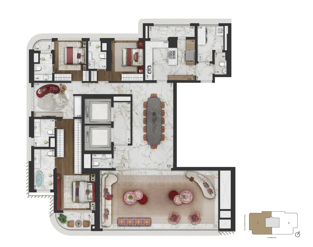 Planta 246 m² — 3