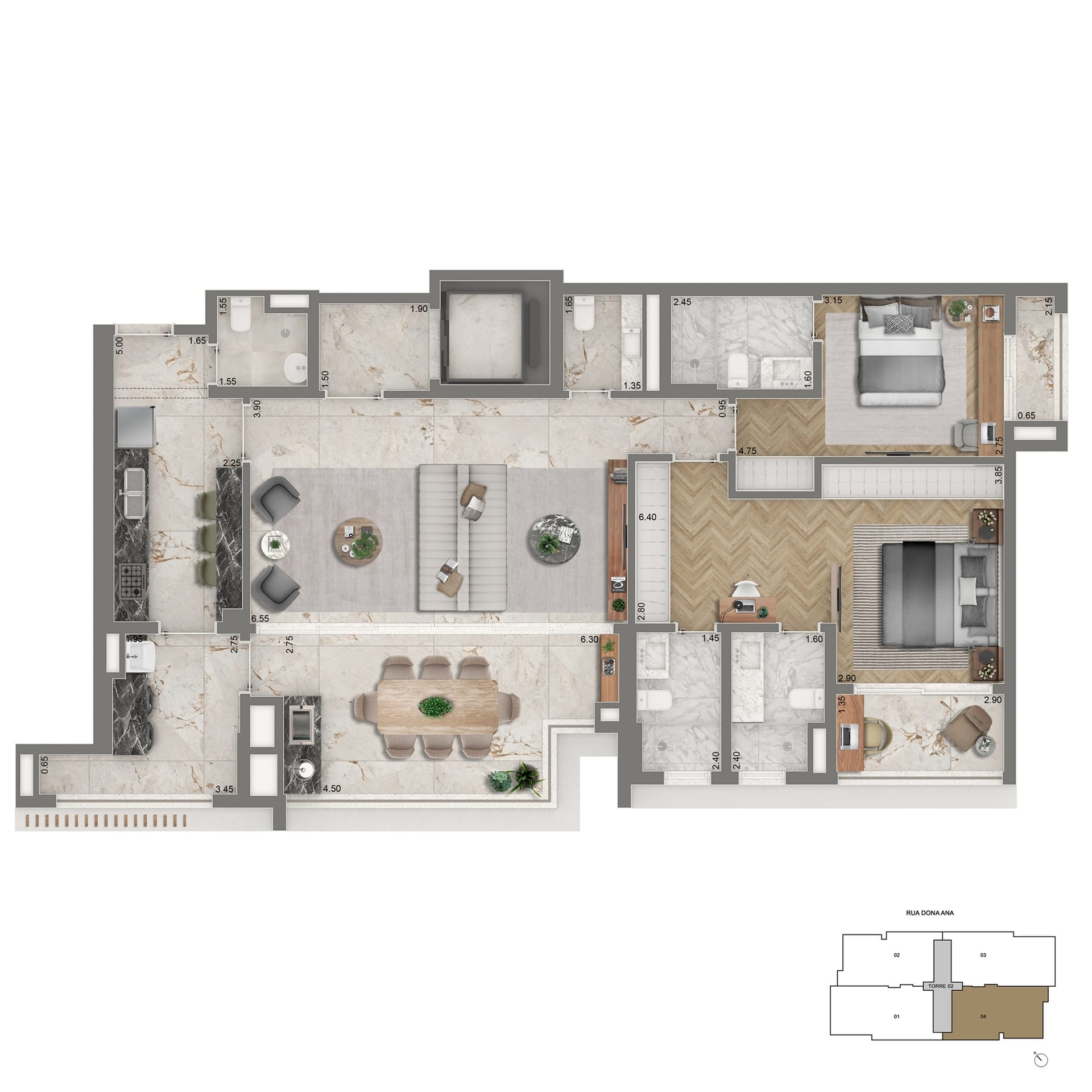 Planta 139 m² — 2