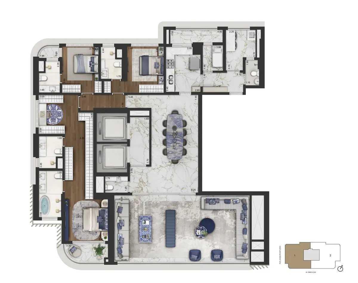 Planta 246 m² — 2